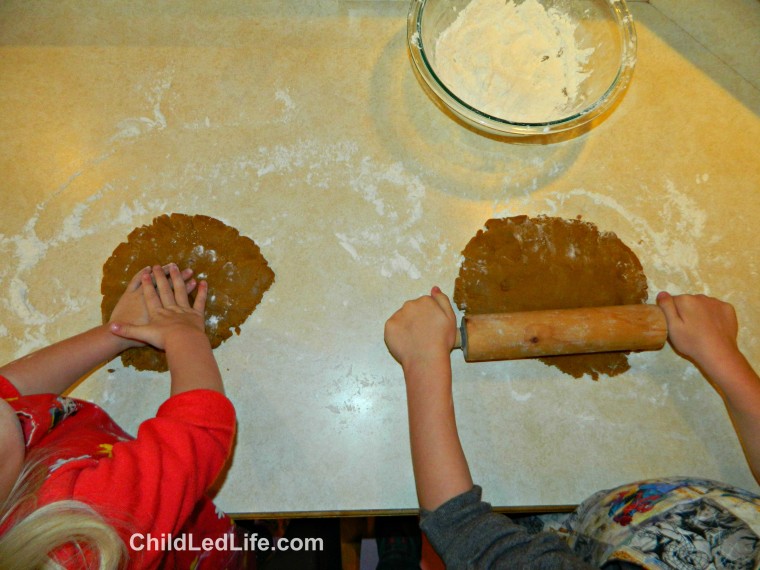 Kids love rolling the #gingerbread cookie dough on ChildLedLife.com