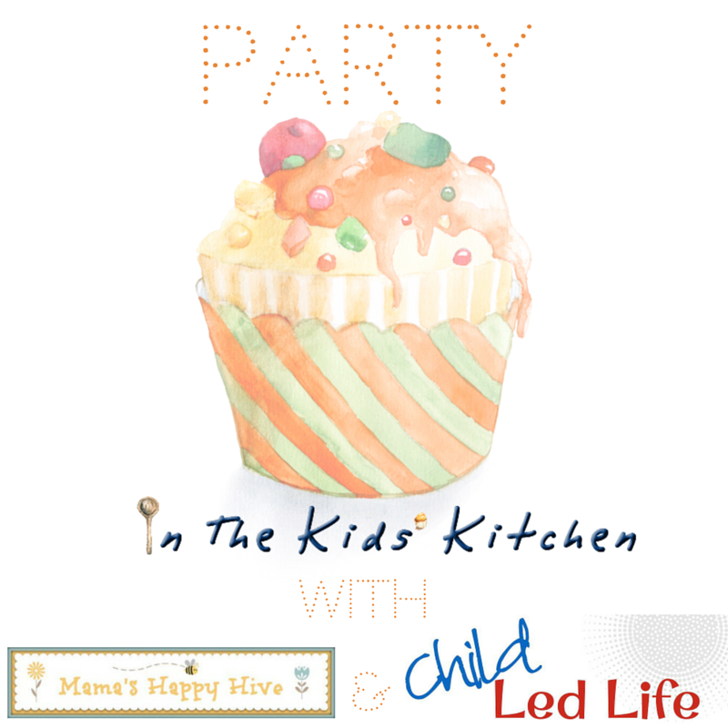Party In The Kids' Kitchen Linky Party co-hosted with Vanessa of Mama's Happy Hive, Jennifer of In The Kids' Kitchen and Marie of Child Led Life. Party link at ChildLedLife.com