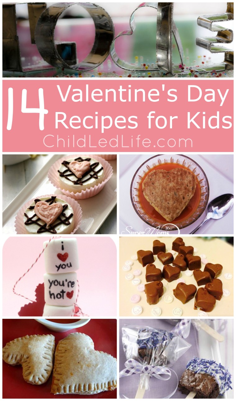 14 Valentine's Day Recipes just for the little ones in your life. Don't forget to link up your favorite kids in the kitchen posts to the Party In The Kids' Kitchen Link Up on ChildLedLife.com